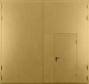 Крупногабаритные противопожарные ворота EI 60 с калиткой (RAL 1002)